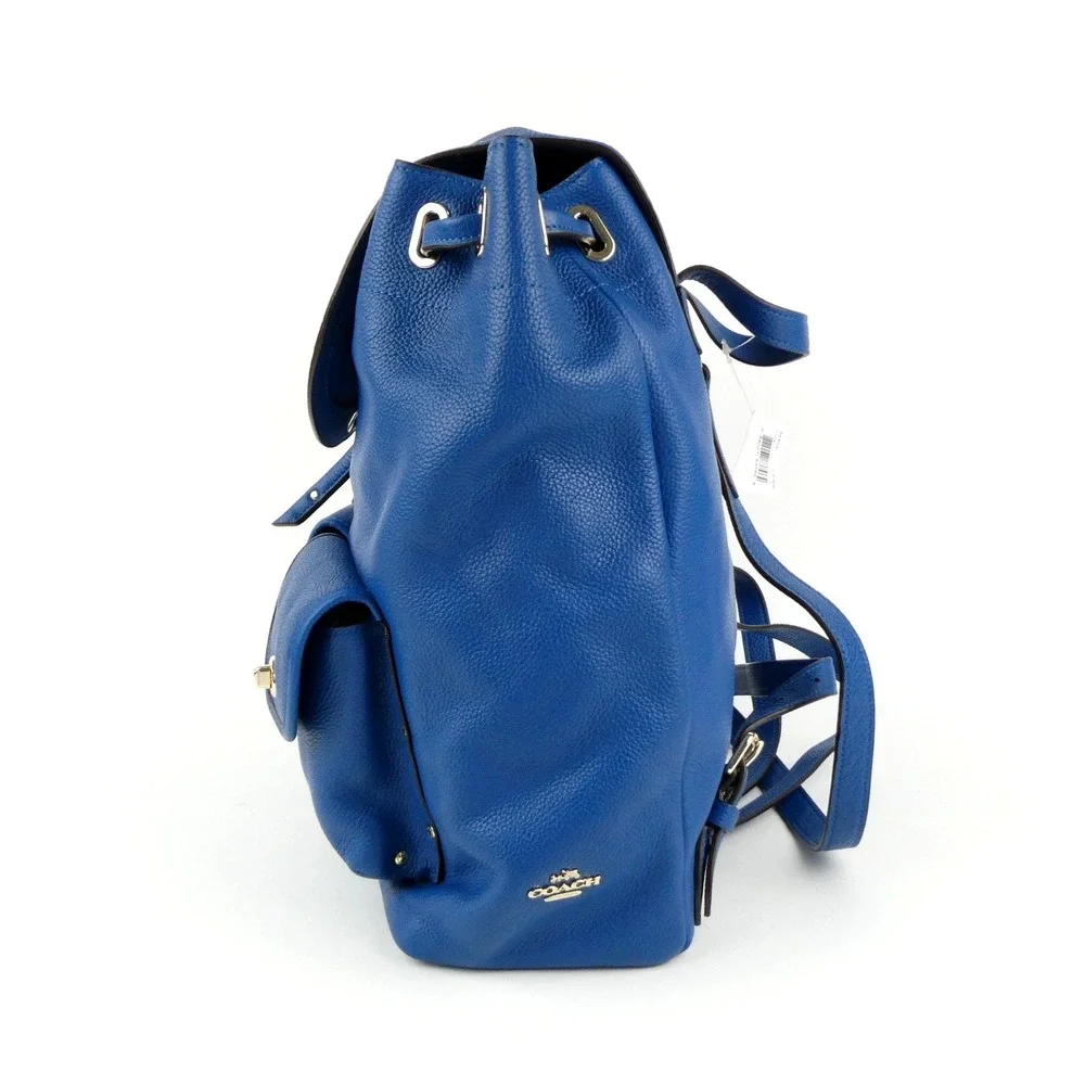 Coach Denim Pebble Leather Turnlock Tie Rucksack 35303